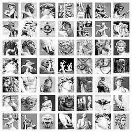 sculptures collage-stock-photo